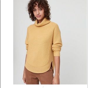 Aritzia Wilfred Free Asianna turtleneck wool sweater in goldfield yellow size S